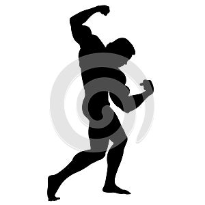 Bodybuilding poses silhouette illustration by crafteroks