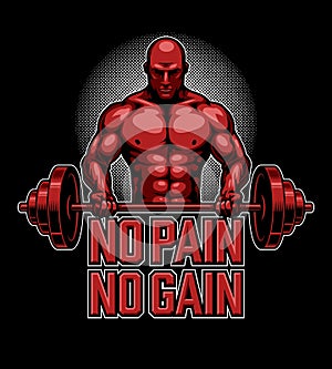 Bodybuilding poster in red