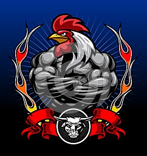 bodybuilding rooster head