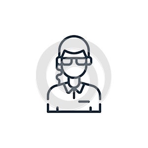 bodyguard vector icon isolated on white background. Outline, thin line bodyguard icon for website design and mobile, app