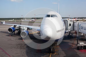 Boeing-747 in Domodedovo airport in Moscow, Russia