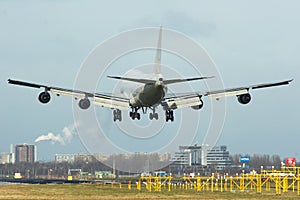 Boeing 747 about to touchdown