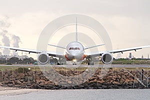 Boeing 787 dreamliner airliner on runway