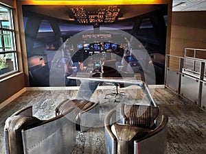 Boeing aircraft lounge - wing furniture- Everett, Washington