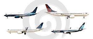 Boeing 747400 Airplanes Against Transparent Background