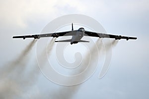 Boeing B-52 Stratofortress bomber plane flying