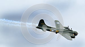 Boeing Flying fortress B17G, Sally B at Scampton air show on 10 September, 2017. Lincolnshire active Royal Air force base.