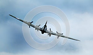 Boeing Flying fortress B17G, Sally B at Scampton air show on 10 September, 2017. Lincolnshire active Royal Air force base.