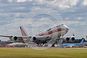 A Boeing 747-400 Jumbo jet Freighter