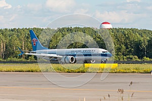 Boeing 737-8 max China southern, airport Pulkovo, Russia Saint-Petersburg. 02 June 2018.