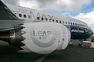 Boeing 737-8 MAX, N8704Q, Farnborough International Airshow, July 11, 2016