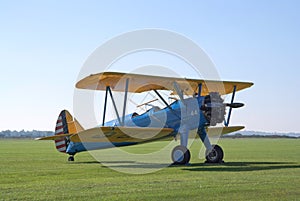 Boeing Stearman on the flight lane