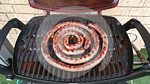 Boerewors or sausage on the BBQ