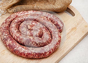 Boerewors spiral, rich, raw and ready