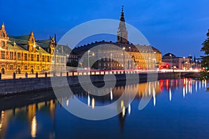 Boersen and Christiansborg in Copenhagen, Denmark