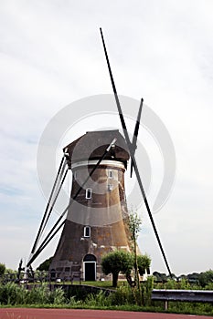Boezemmolen nr. 6 is a Windmill in restauraion in Haastrecht the Netherlands along river Vlist