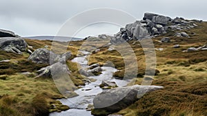 Bog With Sharp Boulders: Traditional British Landscapes In 8k Resolution