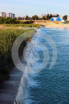 Bogacayi River in Liman and Gursu neighbourhoods of Konyaalti district in Antalya, Turkey