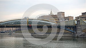 Bogdan Khmelnitsky bridge and the Moscow River in the morning