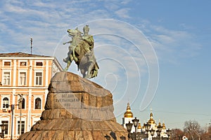 Bogdan Khmelnitsky monument in Kiev, Ukraine.