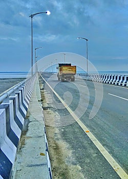 Bogibeel bridge in Assam, northeast, India. The Next level of the architecture