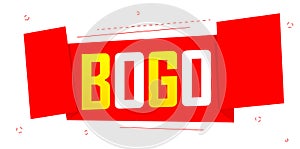 BOGO, Sale banner design template, buy 1 get 1 free, discount tag, app icon, vector illustration