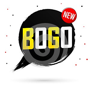 BOGO, Sale banner design template, buy 1 get 1 free, discount tag, app icon, vector illustration