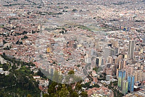 View of the city from Cerro Monserrate. BogotÃ . Colombia photo