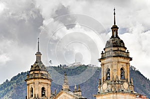 Bogota Cathedral with Monserrate