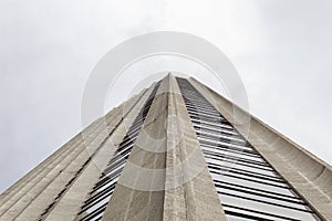 BOGOTA, COLOMBIA Low angle view of Colpatria Tower located at downtown city photo