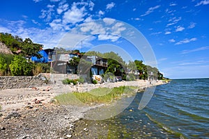 Bogudonia settlement on the Azov Sea shores in Taganrog town photo