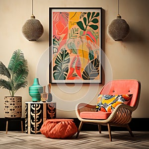 Bohemian Art Prints For Living Rooms With Tropical Symbolism