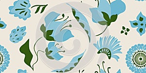 Bohemian Exotic Folk Stylized Seamless Pattern.