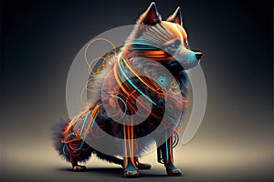 Bohemian Flair to 3D Animal Abstract Characters to Dog Concept Design, Generative Ai