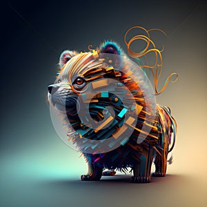 Bohemian Flair to 3D Animal Abstract Characters to Dog Concept Design, Generative Ai