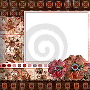 Bohemian Gypsy style scrapbook album page layout 8x8 inches