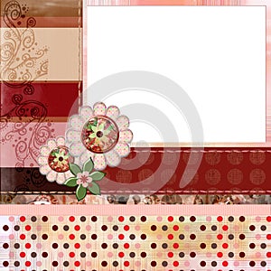 Bohemian Gypsy style scrapbook album page layout 8x8 inches