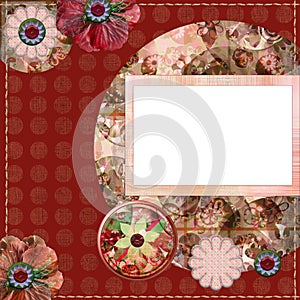 Bohemian Gypsy style scrapbook album page layout 8x8 inches