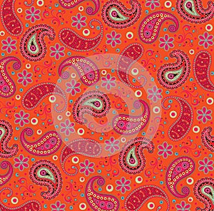 Bohemian Paisley Retro Sixties Flower Power Hippie Pattern