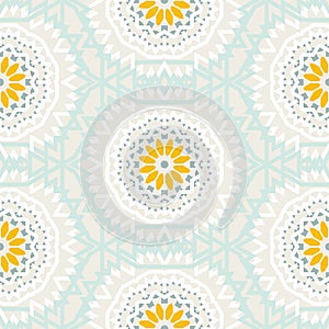 Bohemian pattern with big abstract flowers photo