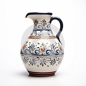 Bohemian Pottery Pitcher With Hand-painted Details photo