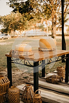 Boho chic wedding decor with neutral and earthy elements