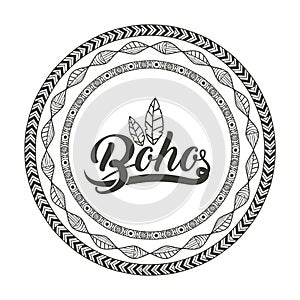 Boho circle bohemic and ornament design