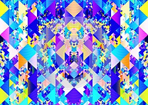 Boho colorful triangles pattern texture fracture background design
