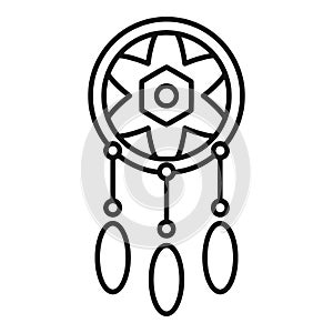 Boho dream catcher icon outline vector. Indian native