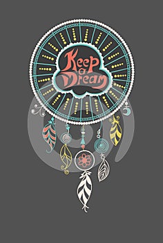 Boho dreamcatcher hand drawn