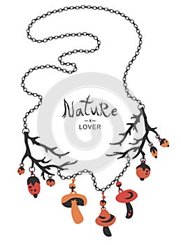 Boho ethnic nature lover necklace