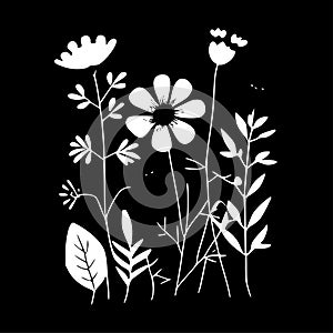 Boho flowers - minimalist and simple silhouette - vector illustration photo