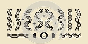 Boho geometric line art. Vector design mental health concept