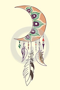 Boho hand drawn dreamcatcher eps8